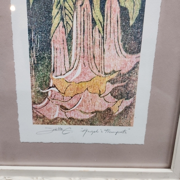 Joelle C's Angel's & Trumpets Signed Litho Print - Framed - Picture 3 of 8